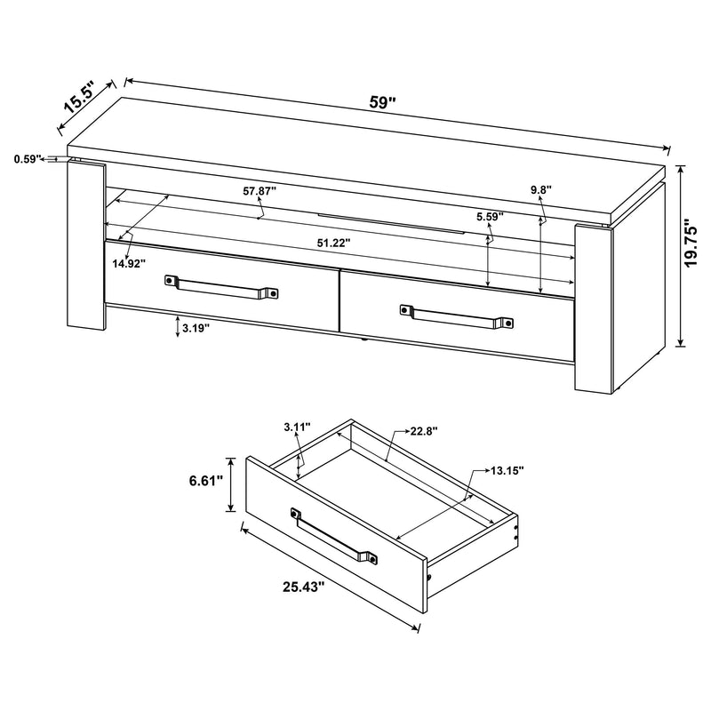 Elkton 2-drawer Engineered Wood 59-inch TV Stand