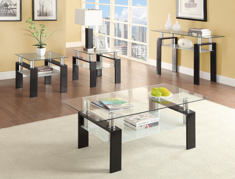 Dyer 1-shelf Square Glass Top Side End Table