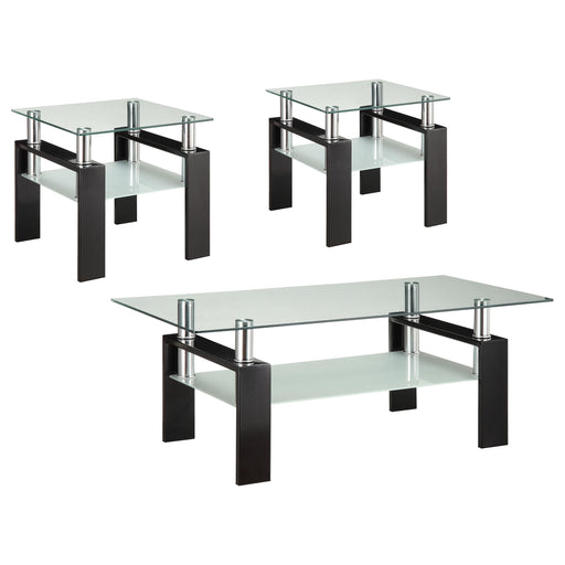Dyer 3-piece Rectangular Coffee and End Table Set Black - alternate view