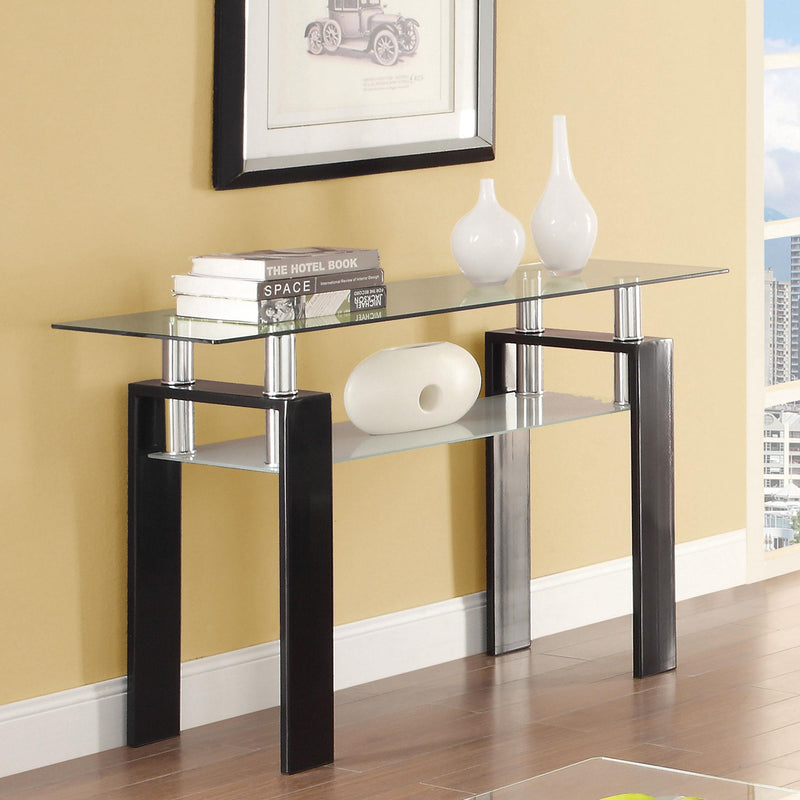 Dyer Rectangular Glass Top Entryway Sofa Console Table