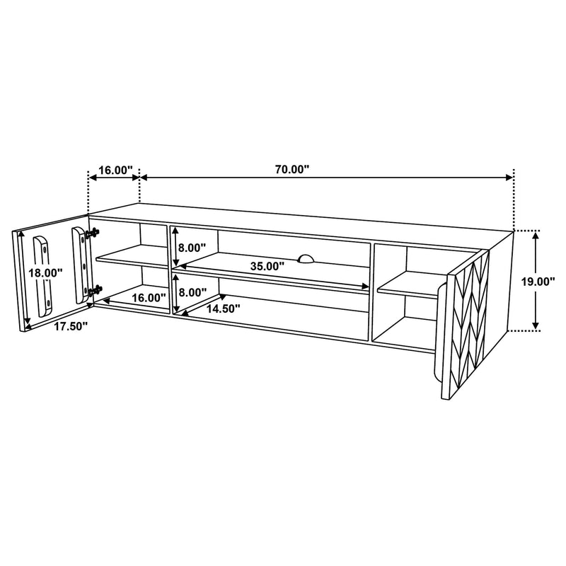 Keese 2-door Wood 70-inch TV Stand Media Console