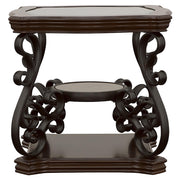 Laney 2-piece Glass Top Coffee and End Table Set Dark Merlot - detail 4