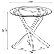 Brooke Round Glass Top Side End Table Metal Base Chrome - detail 3
