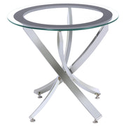 Brooke 3-piece Round Coffee and End Table Set Chrome - detail 4