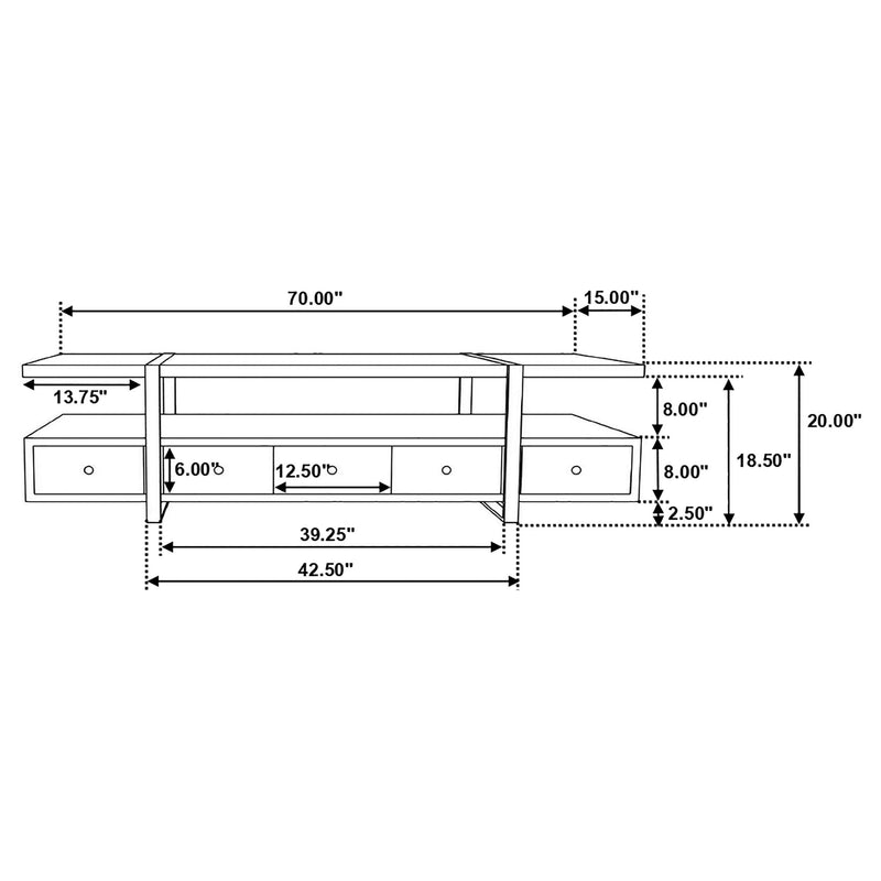 Otto 5-drawer Mango Wood 70-inch TV Stand Media Console