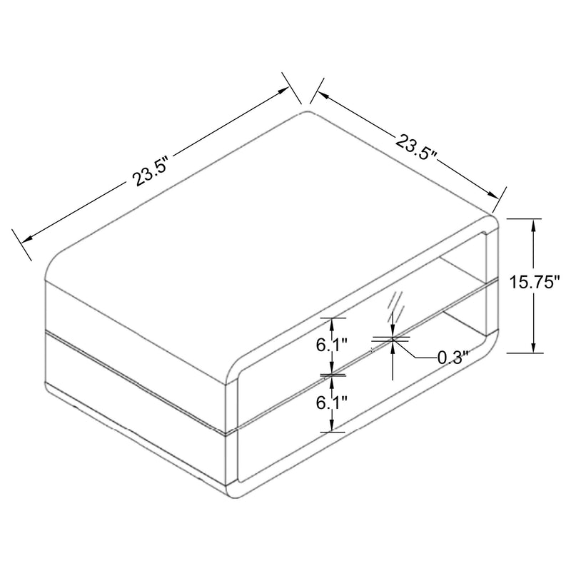 Elana 1-shelf Rectangular Side End Table