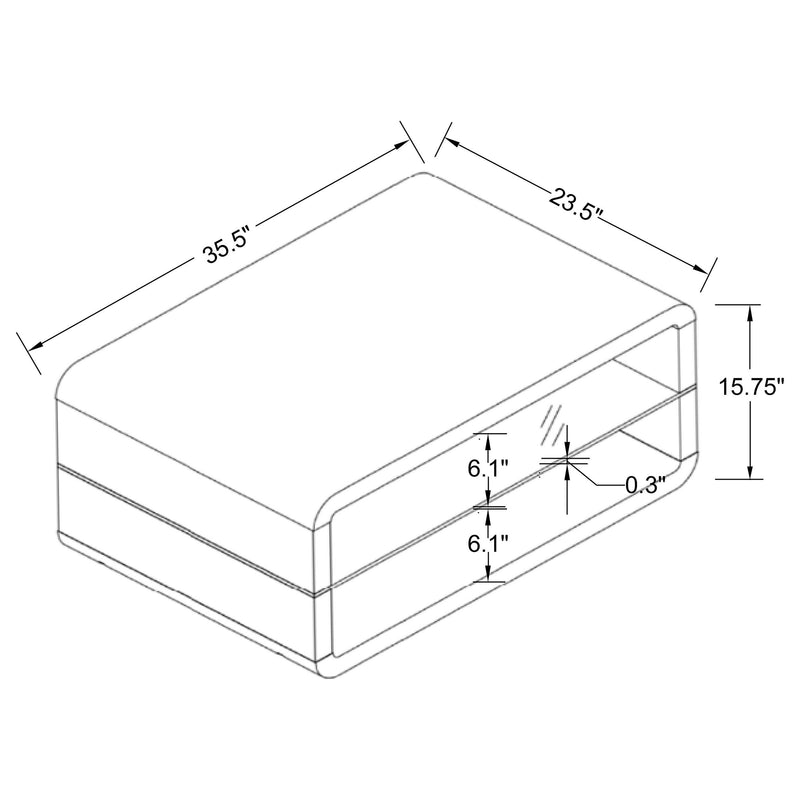Elana 1-shelf Rectangular Coffee Table