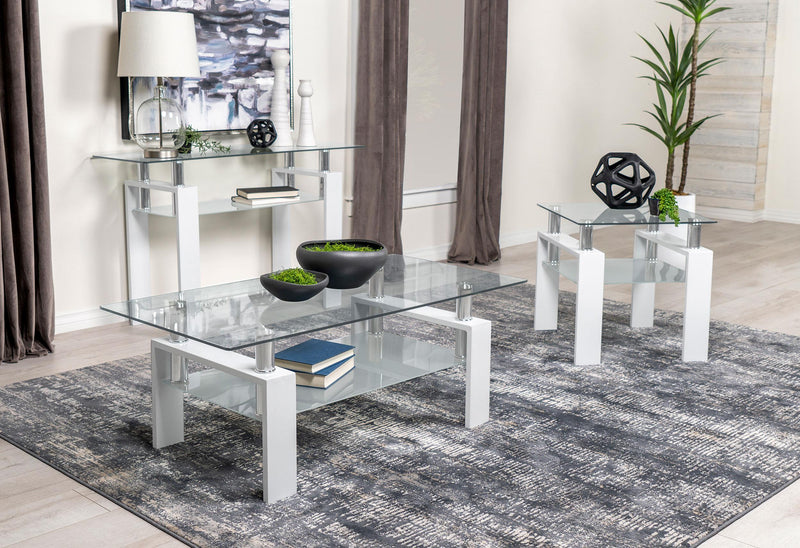 Dyer 1-shelf Square Glass Top Side End Table
