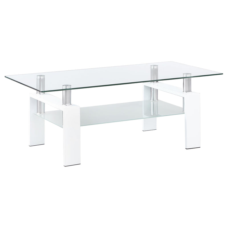 Dyer 1-shelf Rectangular Glass Top Coffee Table
