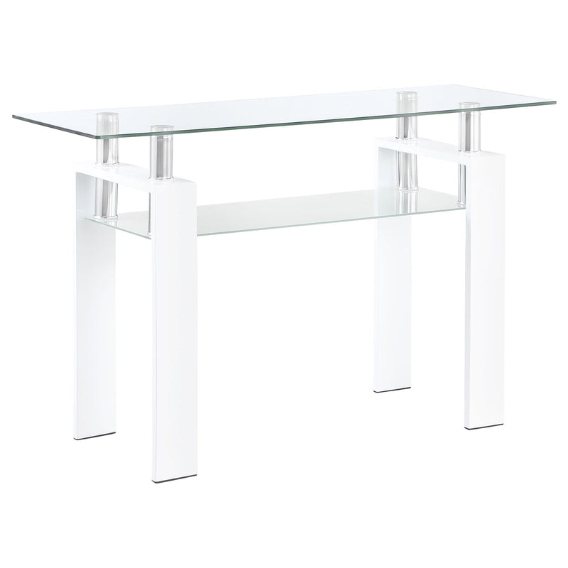 Dyer Rectangular Glass Top Entryway Sofa Console Table