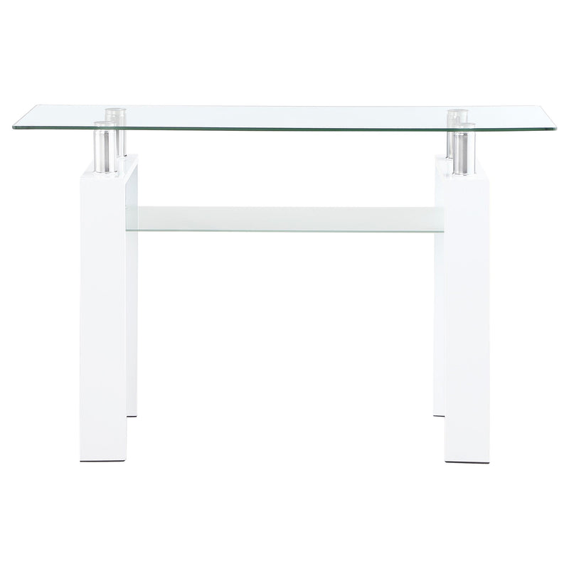 Dyer Rectangular Glass Top Entryway Sofa Console Table