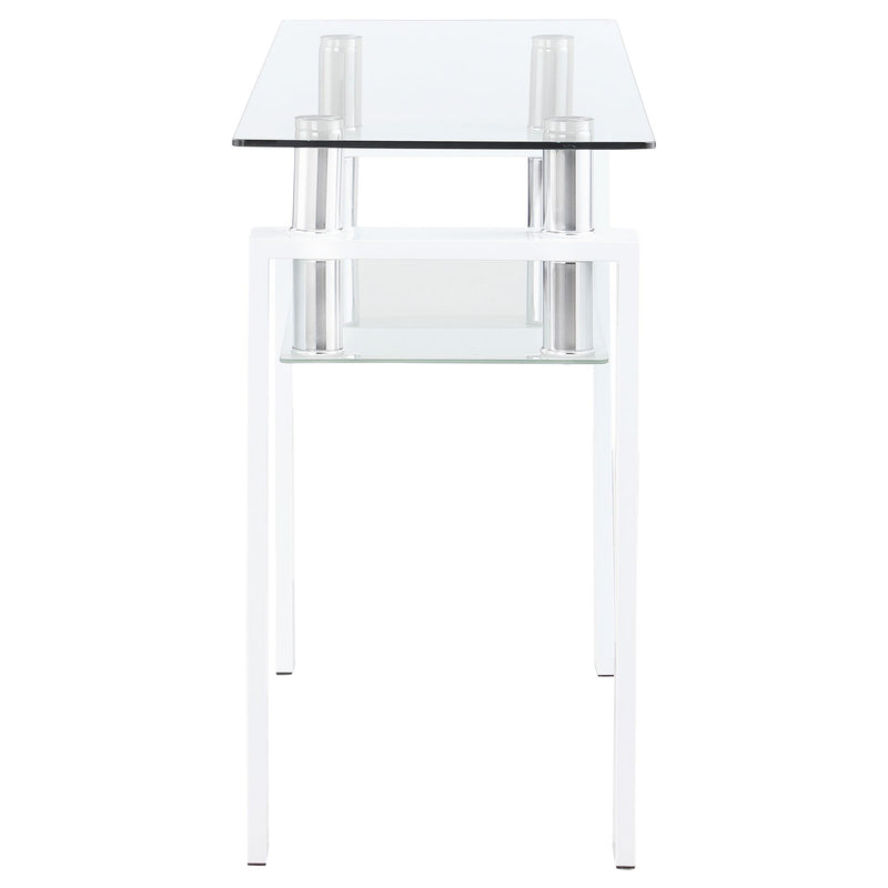 Dyer Rectangular Glass Top Entryway Sofa Console Table