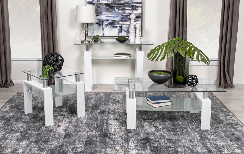 Dyer Rectangular Glass Top Entryway Sofa Console Table