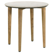 Aldis Round Marble Top Side End Table White and Natural - alternate view