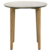 Aldis Round Marble Top Side End Table White and Natural - detail 3