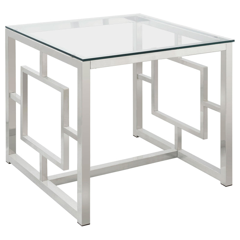 Merced Square Glass Top Side End Table