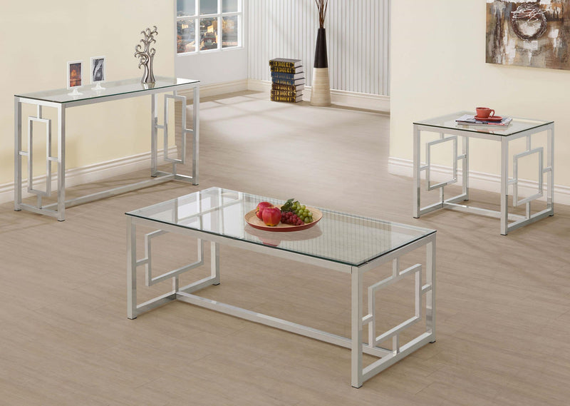 Merced Square Glass Top Side End Table