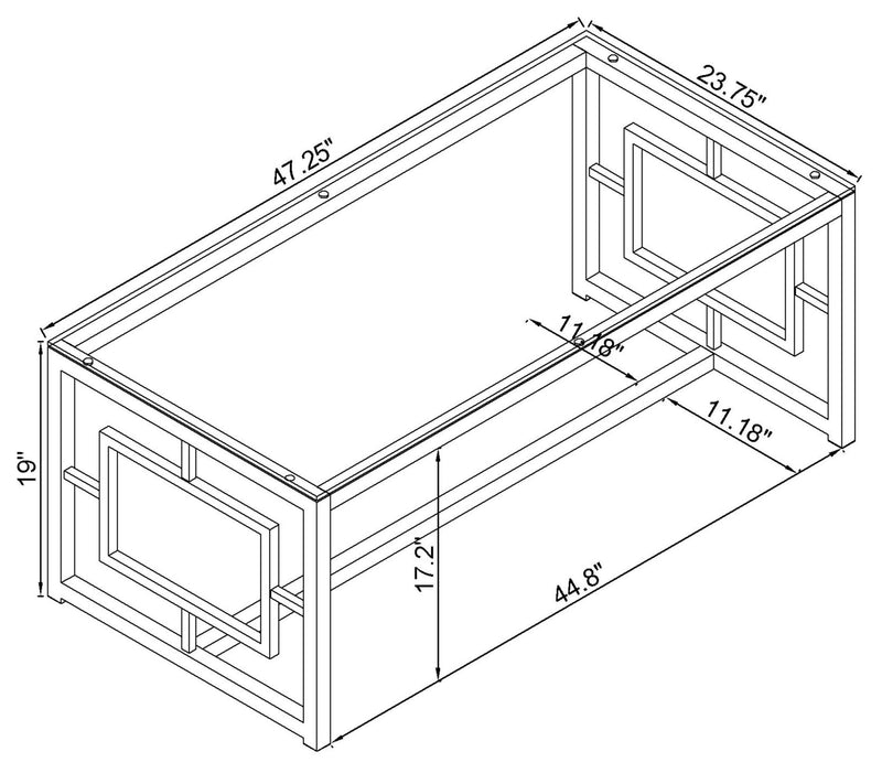Merced Rectangular Glass Top Coffee Table