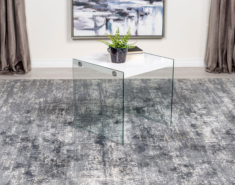 Opal Square Glass Frame Side End Table