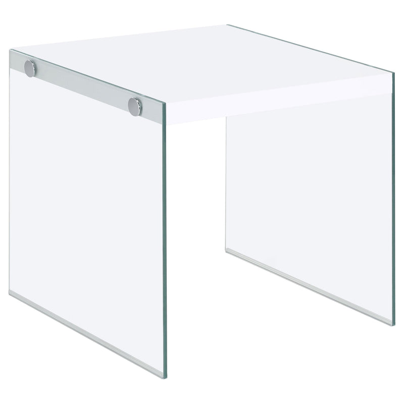 Opal Square Glass Frame Side End Table