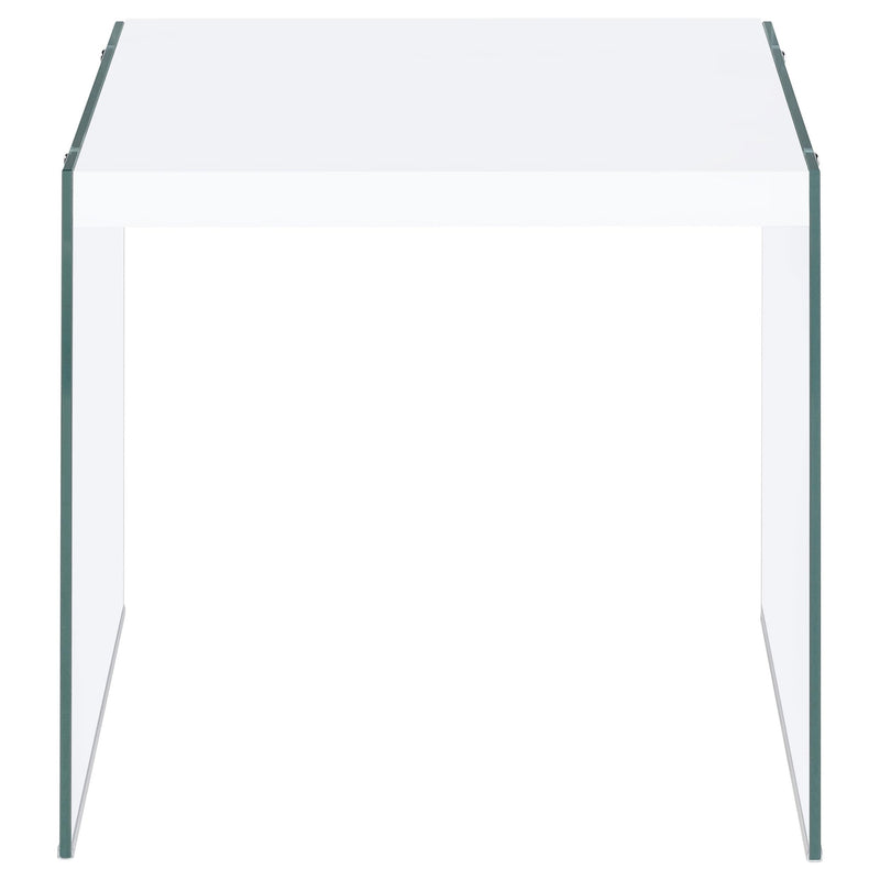 Opal Square Glass Frame Side End Table