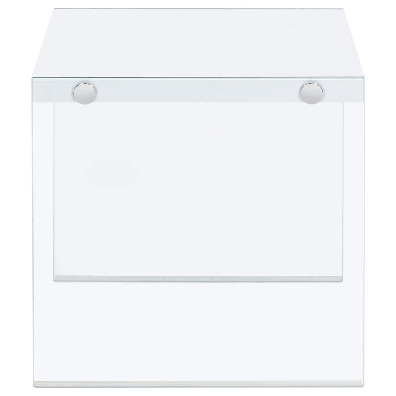 Opal Square Glass Frame Side End Table