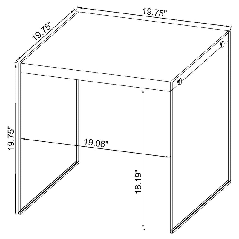 Opal Square Glass Frame Side End Table