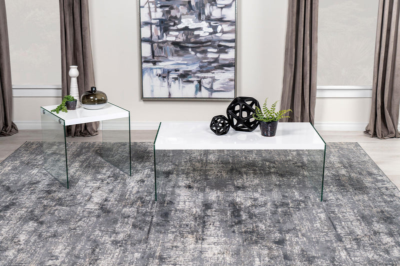 Opal Square Glass Frame Side End Table