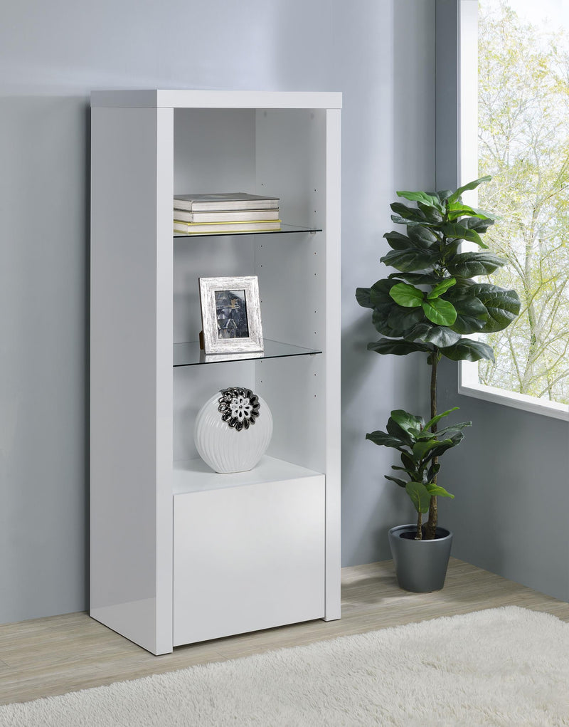 Jude 3-shelf Engineered Wood Media Tower High Gloss