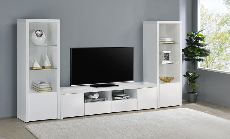 Jude 3-shelf Engineered Wood Media Tower High Gloss
