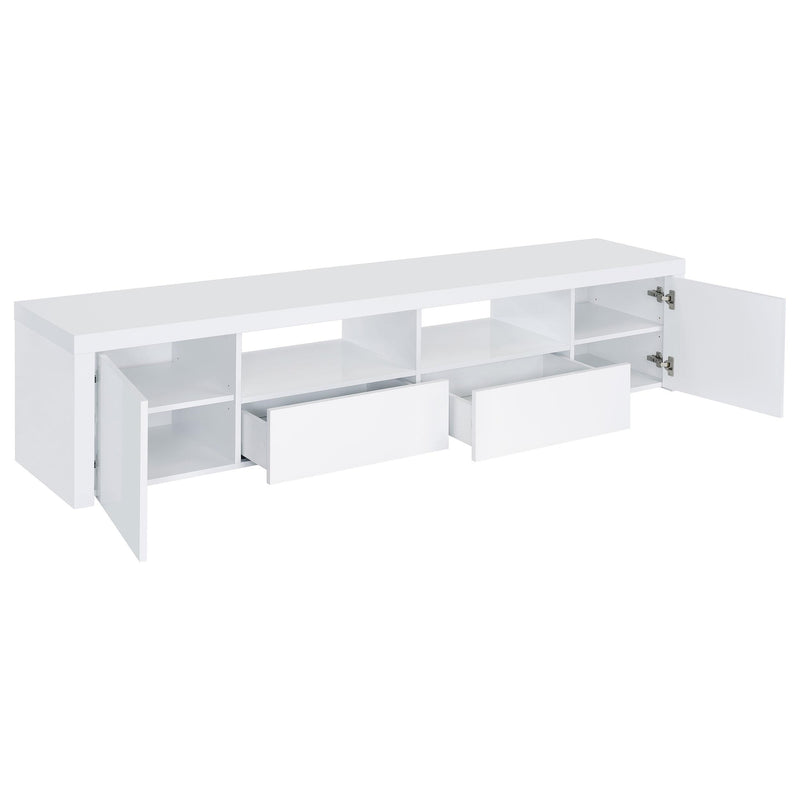 Jude 2-door Engineered Wood 79-inch TV Stand High Gloss