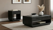 Leandro 2-piece Wood Coffee and End Table Set Burnished Black