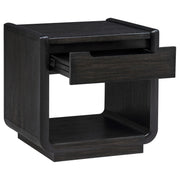 Leandro 3-piece Wood Coffee and End Table Set Burnished Black - detail 4