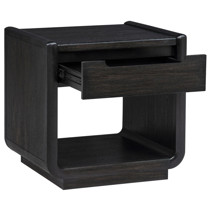 Leandro 3-piece Wood Coffee and End Table Set Burnished Black - detail 4