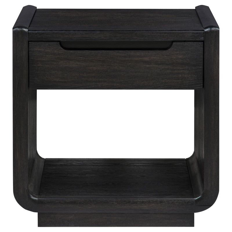Leandro 3-piece Wood Coffee and End Table Set Burnished Black - detail 5