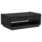 Leandro 2-drawer Wood Cocktail Coffee Table Burnished Black - alternate view