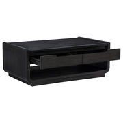 Leandro 2-drawer Wood Cocktail Coffee Table Burnished Black - detail 3