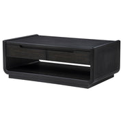 Leandro 2-drawer Wood Cocktail Coffee Table Burnished Black - detail 5