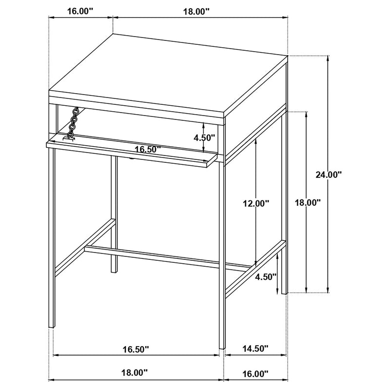 Stephie Rectangular Side End Table with Storage