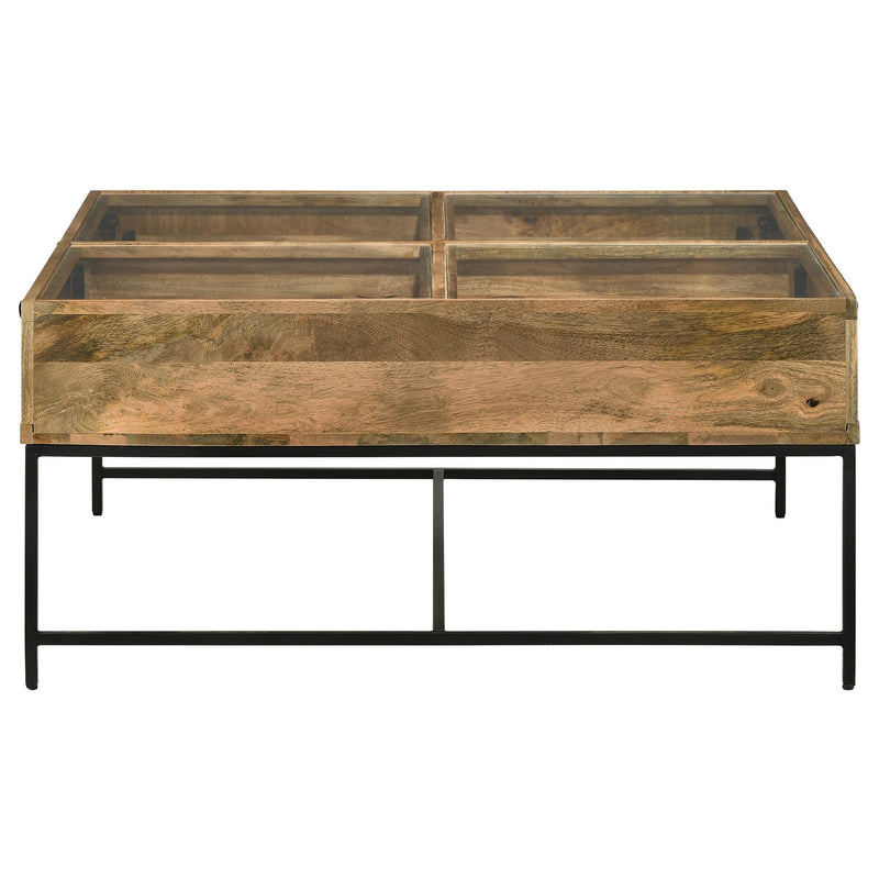 Stephie 4-drawer Square Glass Top Coffee Table