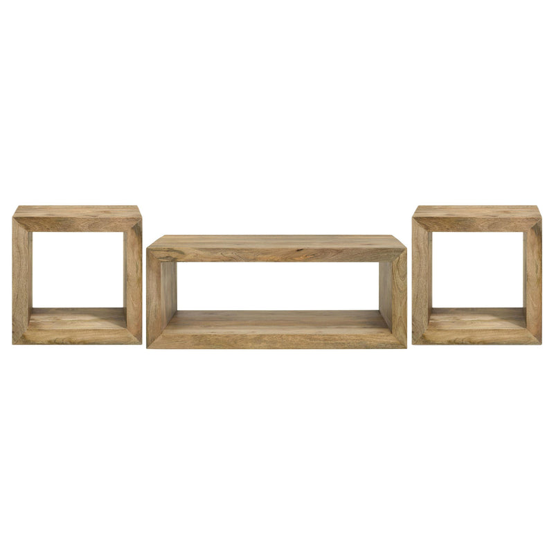 Benton 3-piece Solid Mango Coffee and End Table Set Natural - alternate view