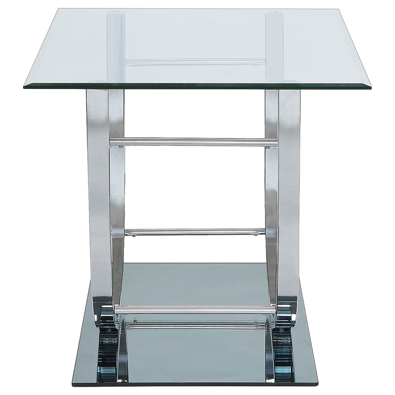 Danville Square U-Shaped Glass Top Side End Table
