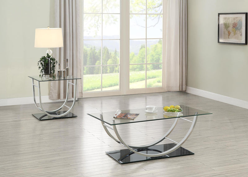 Danville 2-piece Glass Top Coffee and End Table Set