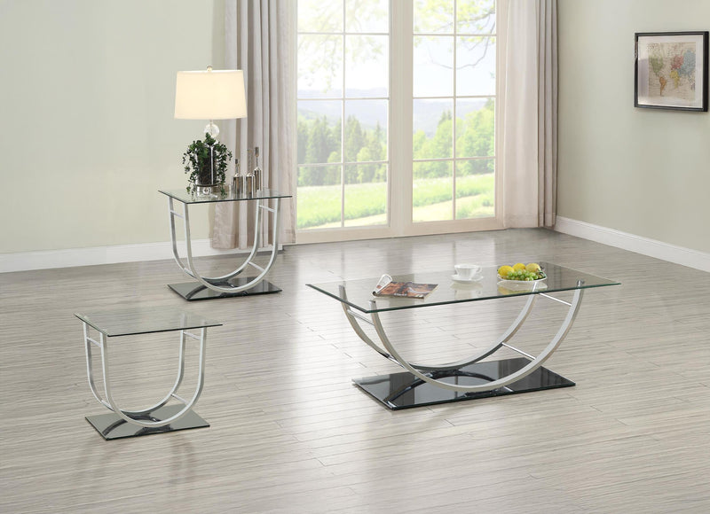 Danville 3-piece Glass Top Coffee and End Table Set