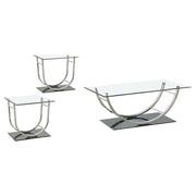 Danville 3-piece Glass Top Coffee and End Table Set Chrome - alternate view