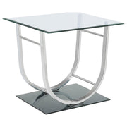 Danville 3-piece Glass Top Coffee and End Table Set Chrome - detail 3