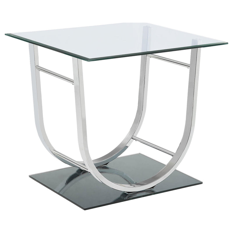 Danville 3-piece Glass Top Coffee and End Table Set Chrome - detail 3