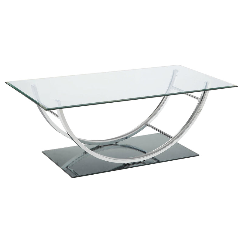 Danville 3-piece Glass Top Coffee and End Table Set Chrome - detail 6