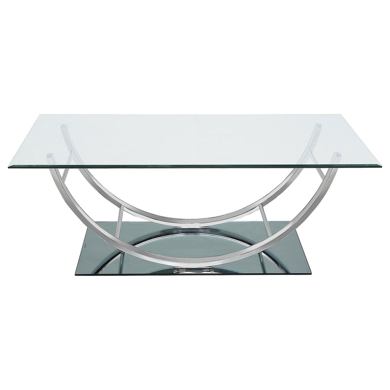 Danville Rectangular U-Shaped Glass Top Coffee Table