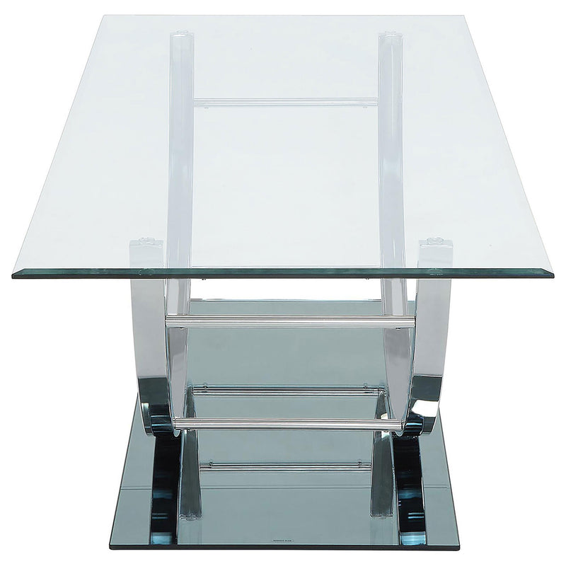 Danville Rectangular U-Shaped Glass Top Coffee Table